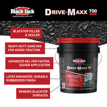 Load image into Gallery viewer, Black Jack Drive-Maxx 700 Premium 7 Year Filler & Sealer, 5 Gallons, Fills Small Cracks, Fast Dry Technology, Stand Up To Heavy Vehicles, Driveway Sealer Asphalt