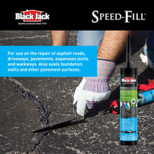 Load image into Gallery viewer, Black Jack Speed-Fill Elastic Blacktop Crack Filler, 10 oz., Seal Asphalt Roads, Driveways, Pavements, Expansion Joints & Walkways, Provides Long Term, Flexible Seal