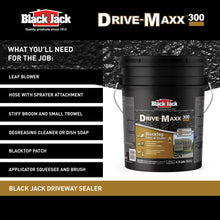 Load image into Gallery viewer, Black Jack Drive-Maxx 300 Premium 3 Year Filler & Sealer, 5 Gallons, Fills Small Cracks, Fast Dry Technology, Stand Up To Heavy Vehicles, Driveway Sealer Asphalt