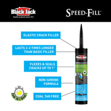 Load image into Gallery viewer, Black Jack Speed-Fill Elastic Blacktop Crack Filler, 10 oz., Seal Asphalt Roads, Driveways, Pavements, Expansion Joints & Walkways, Provides Long Term, Flexible Seal