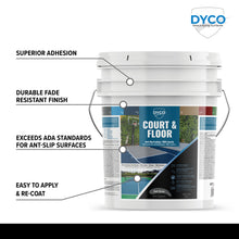Load image into Gallery viewer, DYCO Court & Floor Anti-Slip Coating - Slip-Resistant Pavement, Cement & Concrete Paint for Pickleball, Tennis & Basketball Courts, Exceeds ADA Standards for Safety Areas