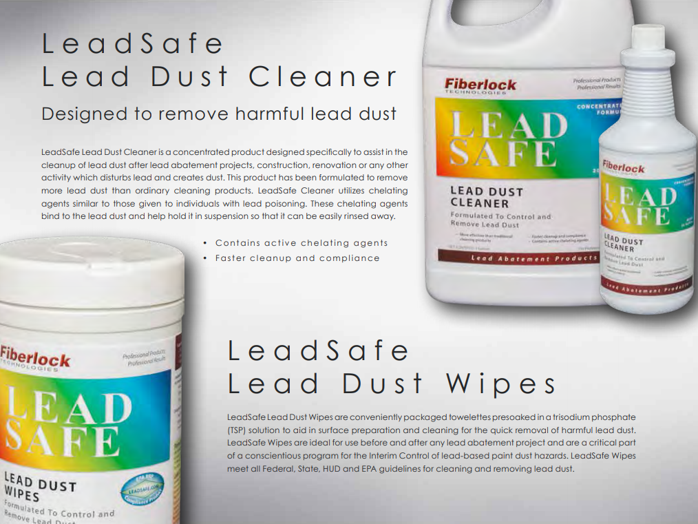  Fiberlock LeadSafe Dust Wipes, 90 Count, Controls & Removes  Lead Dust, Ideal for Use Before & After Any Lead Abatement Project, Control  Lead-Based Paint Dust Hazards : Health & Household