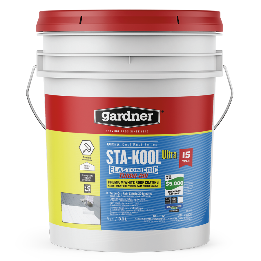 GARDNER STA-KOOL 15 YR Turbo-Dri Elastomeric Roof Coating - White GARDNER STA-KOOL 15 YR Turbo-Dri Elastomeric Roof Coating - White
